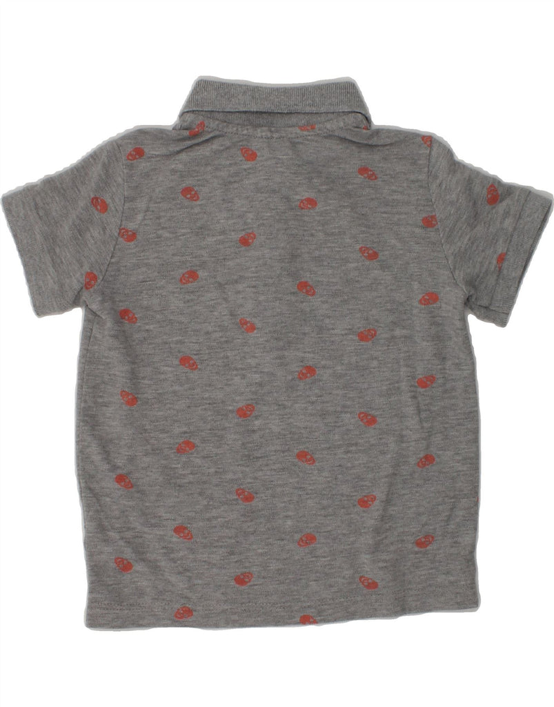 BENETTON Boys Abstract Pattern Polo Shirt 3-4 Years XS  Grey Polyester | Vintage Benetton | Thrift | Second-Hand Benetton | Used Clothing | Messina Hembry 