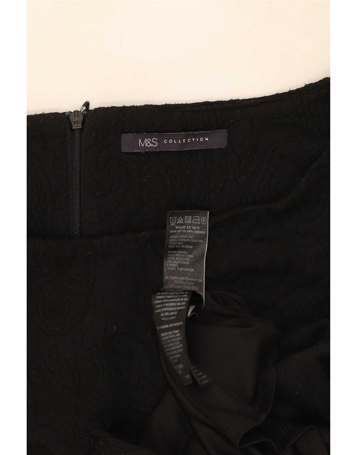 Marks & Spencer Womens Sheath Dress UK 14 Medium Black Paisley Polyester