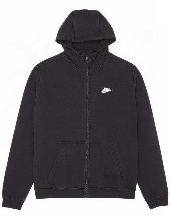 Nike Mens Zip Hoodie Sweater Medium Black Cotton