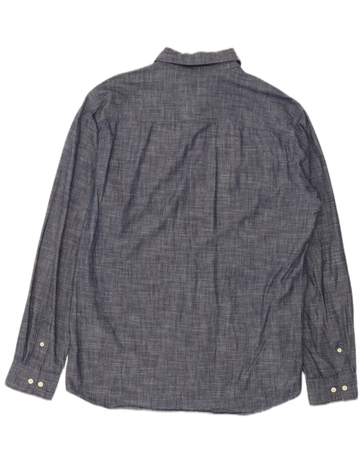 JACK & JONES Mens Core Shirt Large Navy Blue Flecked Cotton
