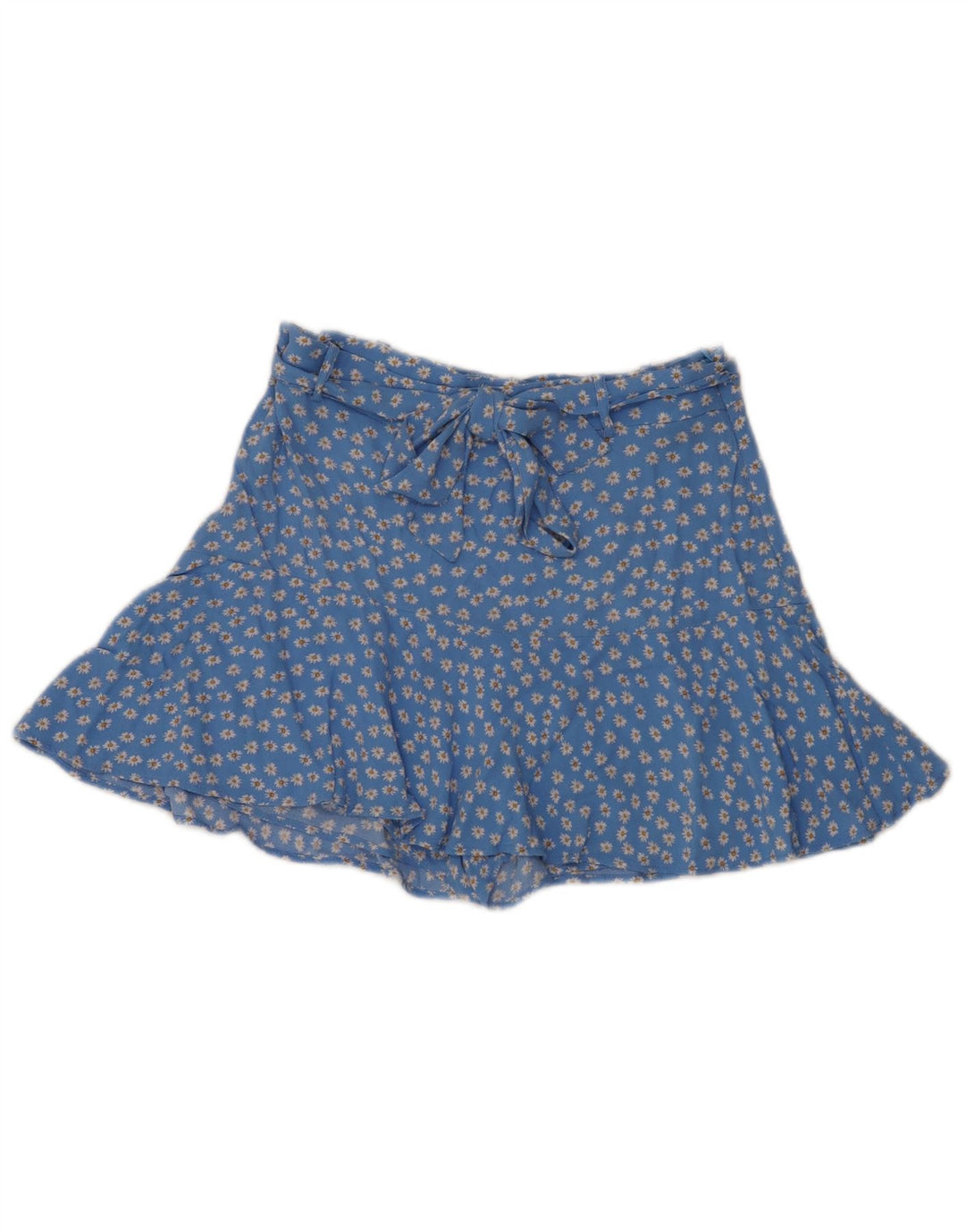 Zara Womens Mini Skirt Large W30 Blue Floral Viscose