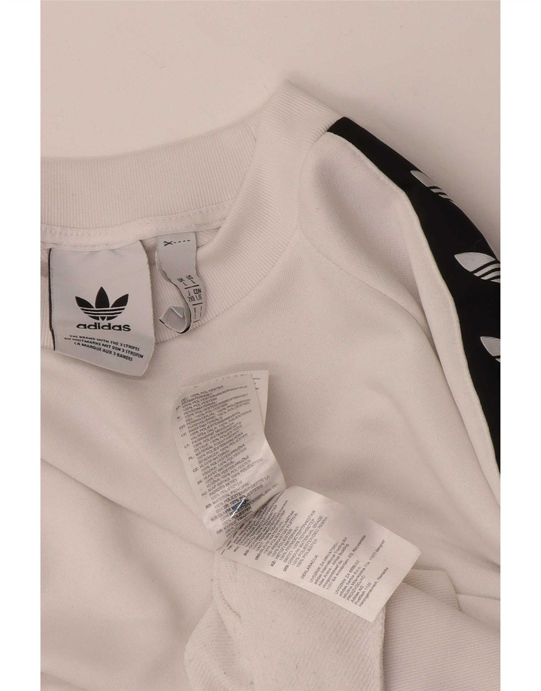 Adidas Mens Graphic Sweatshirt Jumper Large White Colourblock Polyester
