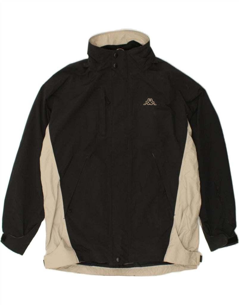 KAPPA Mens Windbreaker Jacket UK 42 XL Black Colourblock Polyester | Vintage Kappa | Thrift | Second-Hand Kappa | Used Clothing | Messina Hembry 