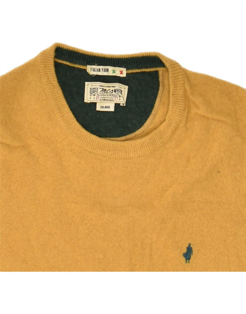 MARLBORO CLASSICS Mens Crew Neck Jumper Sweater XL Yellow Wool | Vintage Marlboro Classics | Thrift | Second-Hand Marlboro Classics | Used Clothing | Messina Hembry 