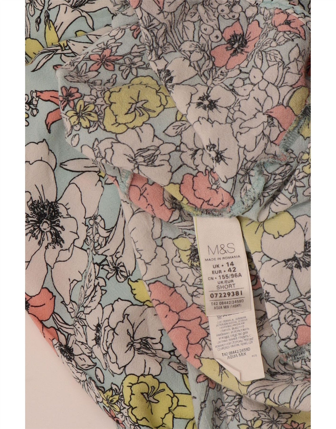 MARKS & SPENCER Womens A-Line Dress UK 14 Large Multicoloured Floral