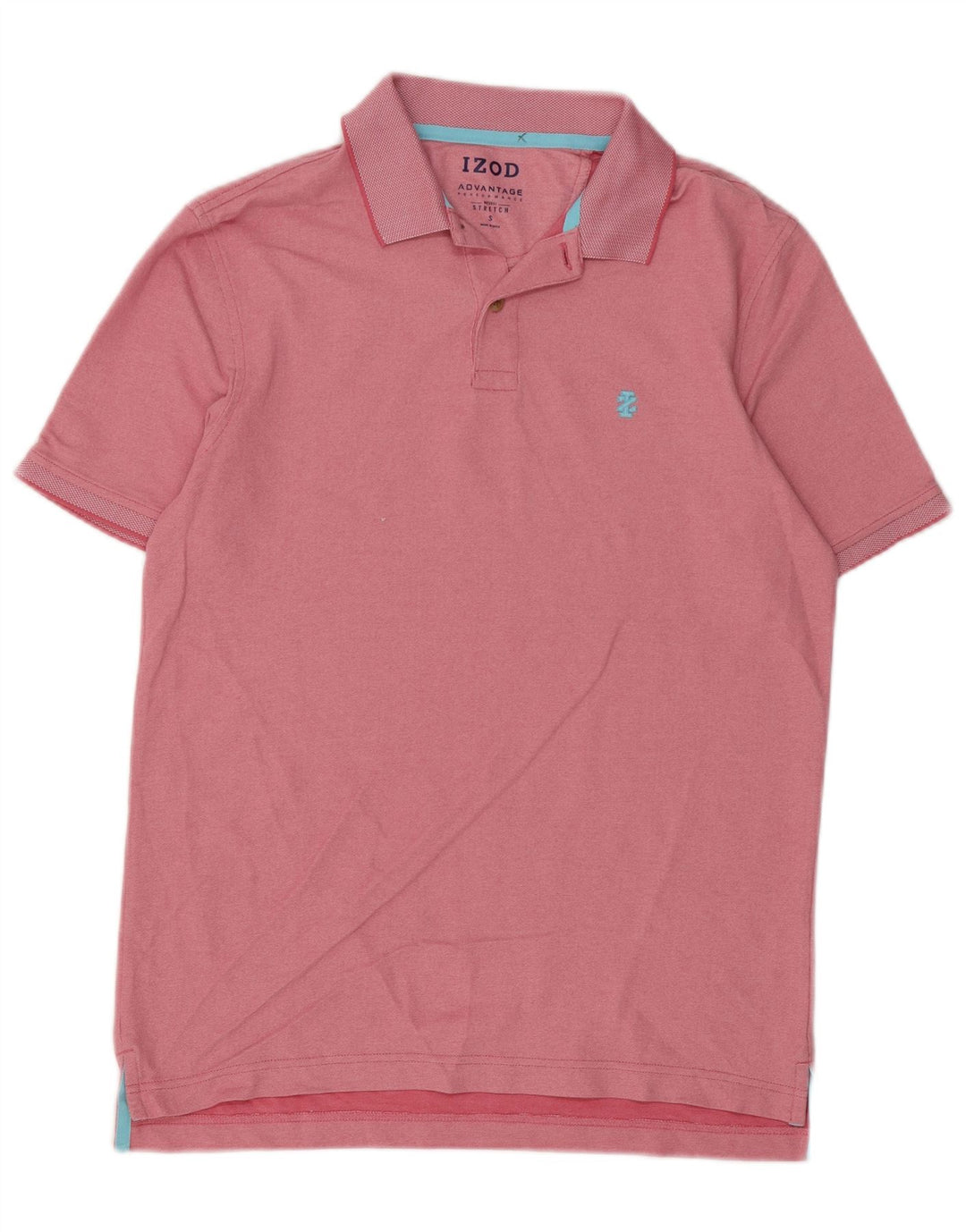 IZOD Mens Polo Shirt Small Pink Cotton
