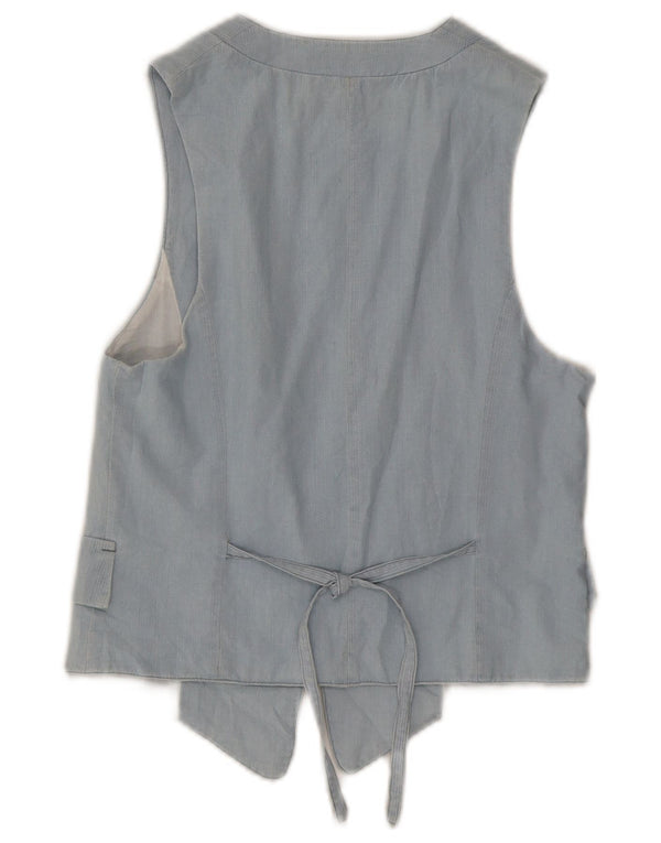 Zara Womens OPEN Waistcoat UK 10 Small Blue