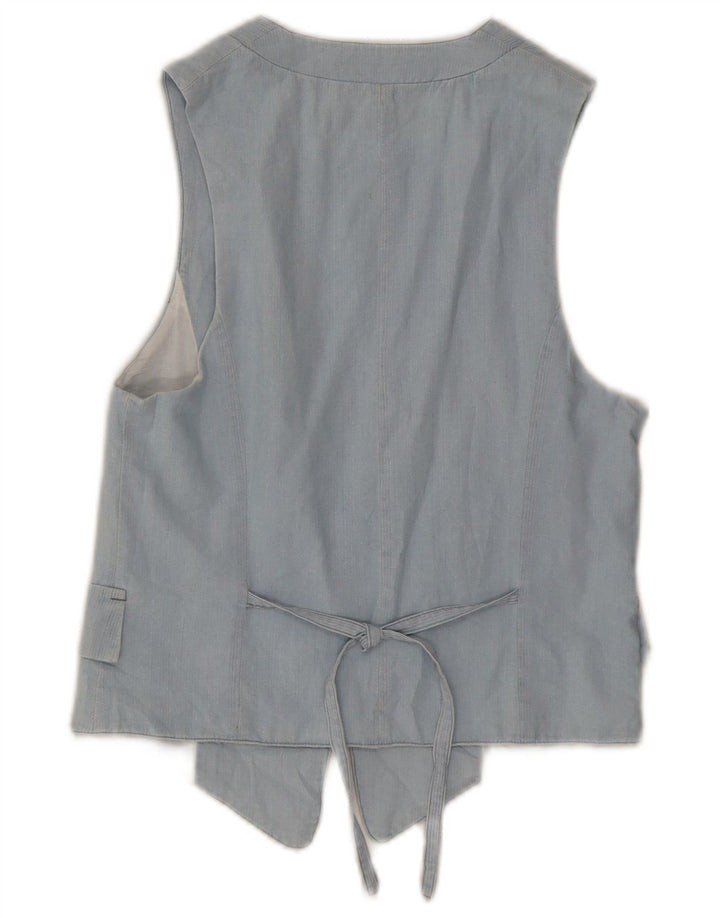 Zara Womens OPEN Waistcoat UK 10 Small Blue