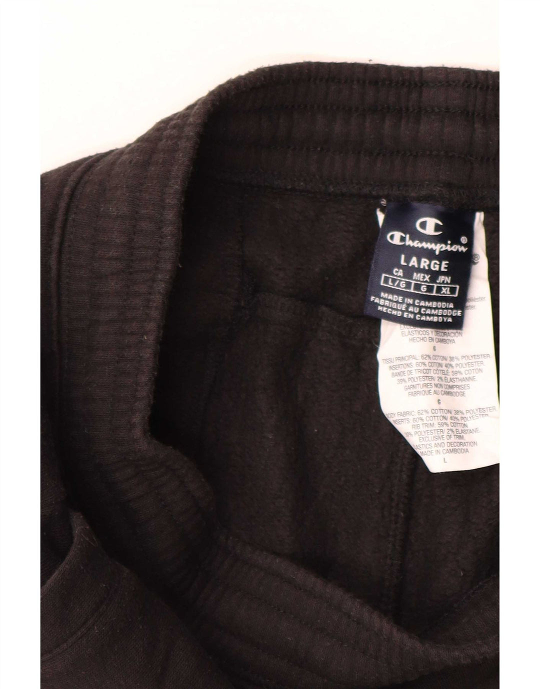 Champion Mens Tracksuit Trousers Joggers Large Black Cotton