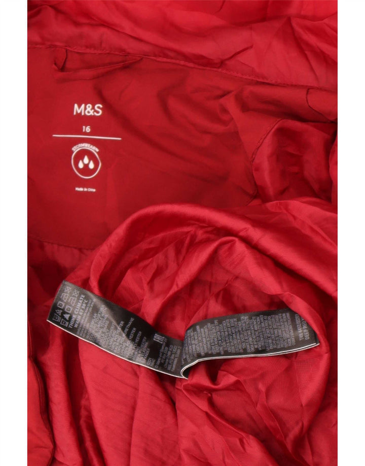 Marks & Spencer Womens Hooded Oversized Padded Coat UK 16 Large Red