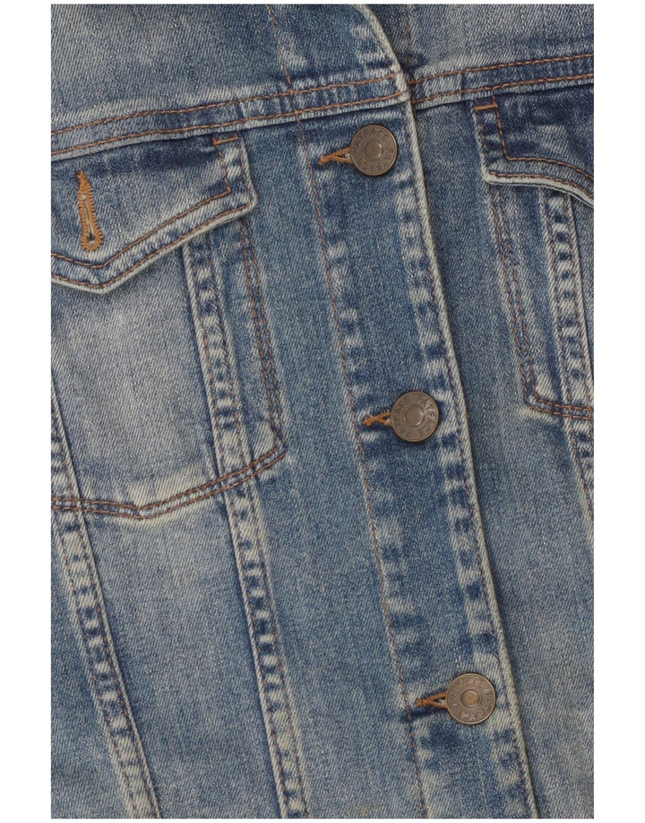 Fat Face Womens Denim Jacket UK 10 Small Blue Cotton