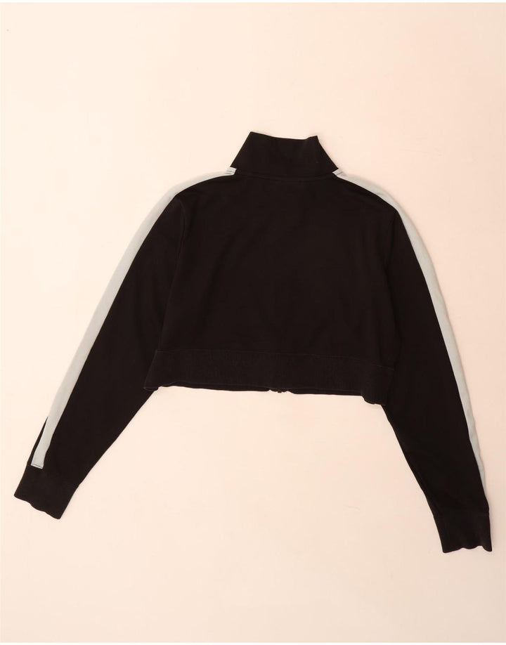 Puma Womens Crop Tracksuit Top Jacket UK 20 2XL Black Colourblock Polyester