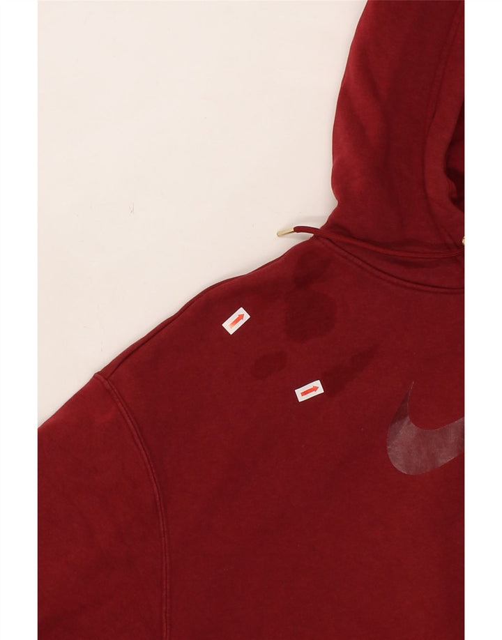 NIKE Womens Oversized Graphic Hoodie Jumper UK 14 Medium Red Cotton Vintage Nike and Second-Hand Nike from Messina Hembry 