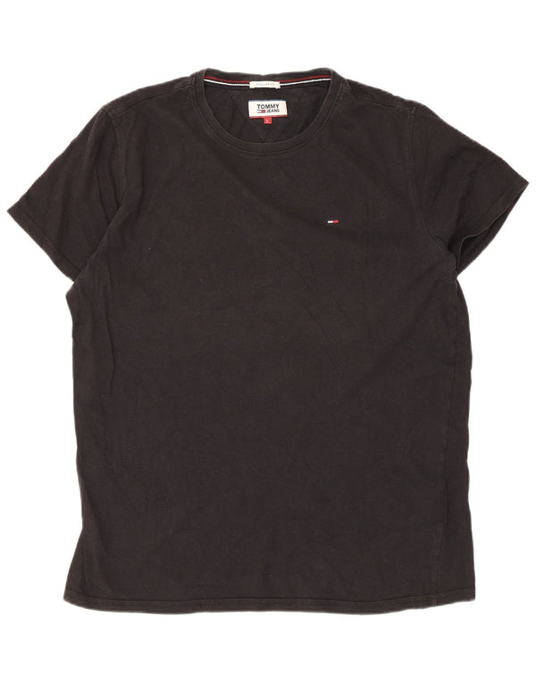 Tommy Hilfiger Mens Regular Fit T-Shirt Top Large Black Cotton