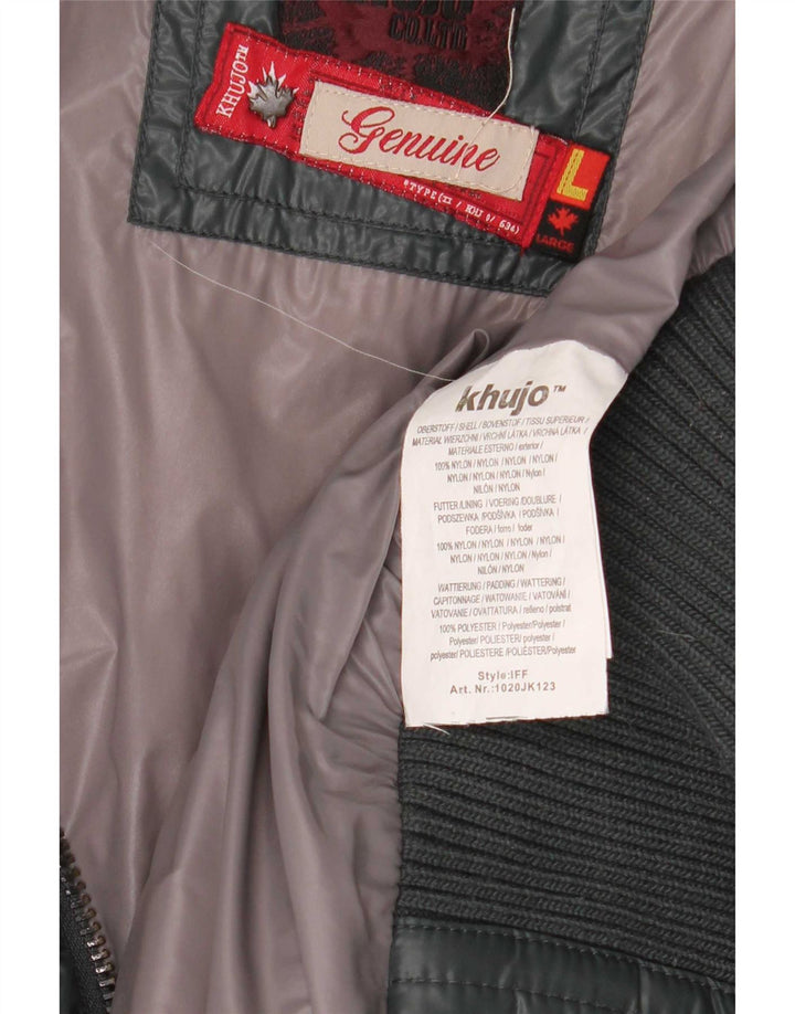 KHUJO Womens Padded Jacket UK 14 Large Green Nylon