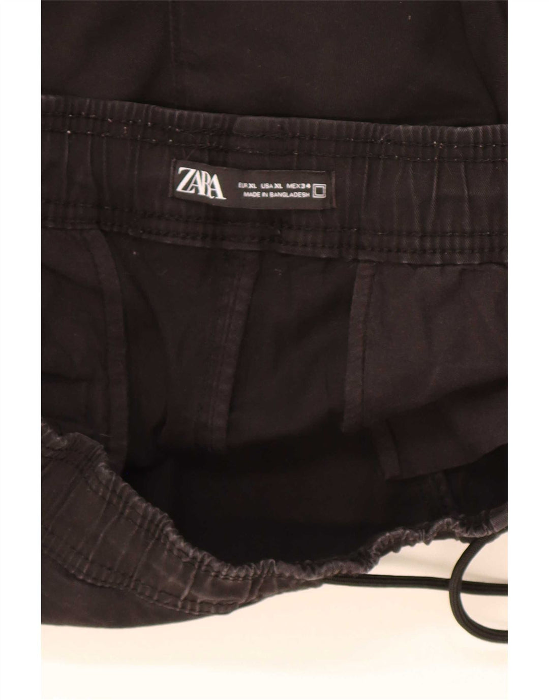 Zara Mens Chino Shorts XL W34 Black Cotton