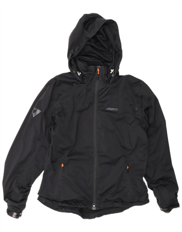 Musto Womens Hooded Oversized Windbreaker Jacket UK 10 Small Black