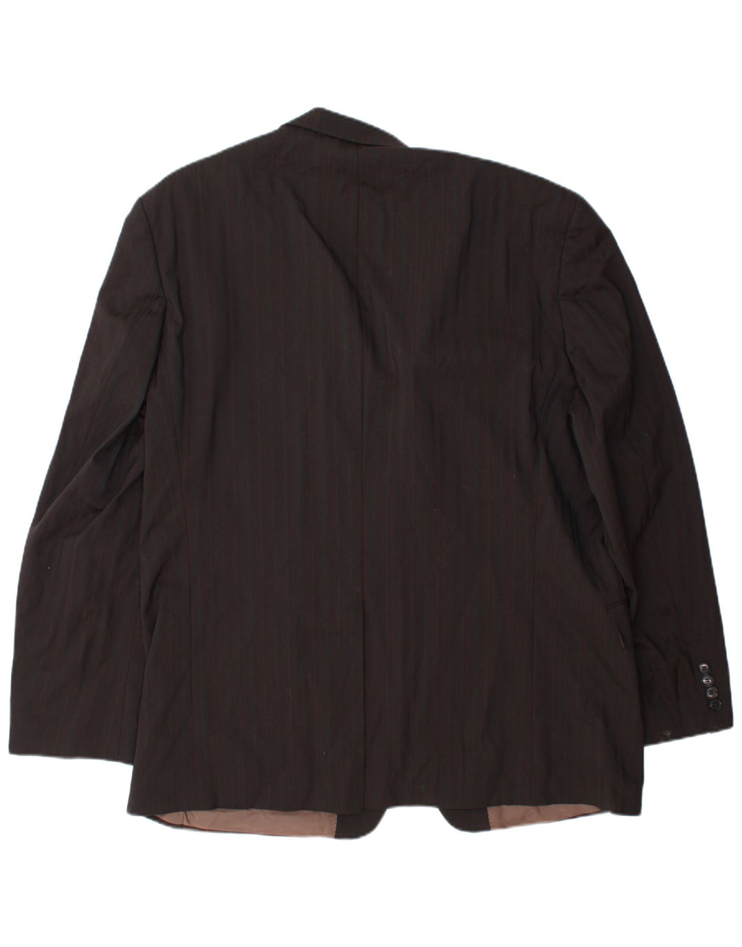 HUGO BOSS Mens 2 Button Blazer Jacket EU 58 4XL Brown Pinstripe Wool