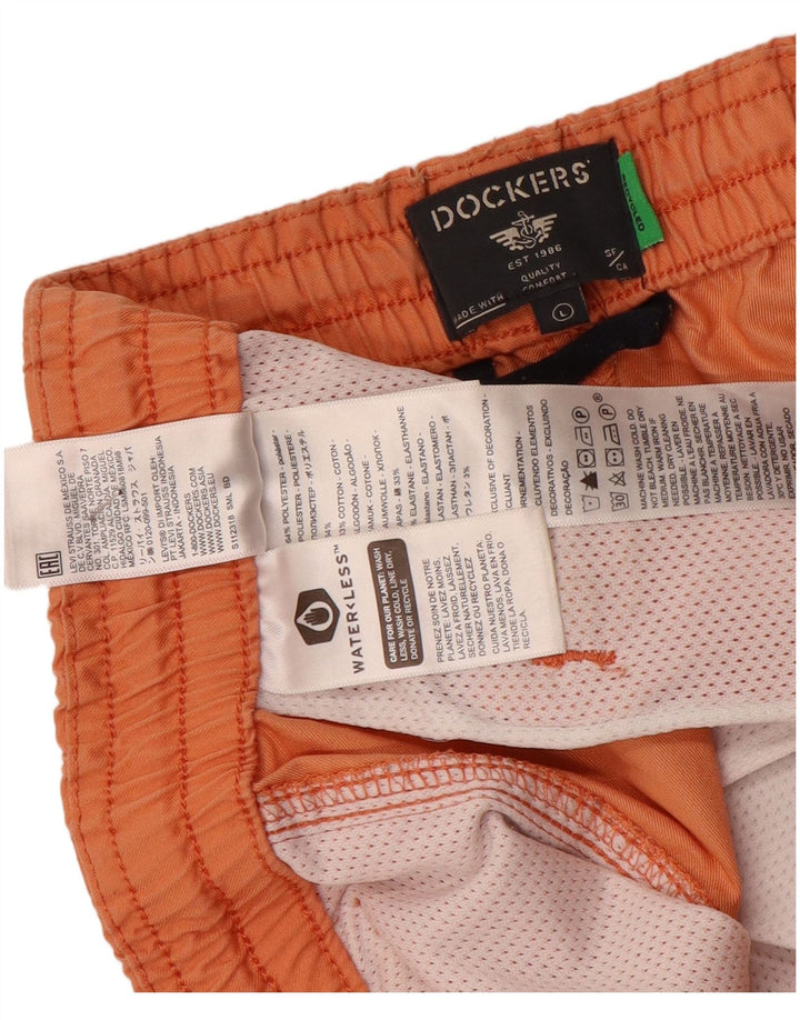 Dockers Mens Chino Shorts Large W36  Orange Polyester
