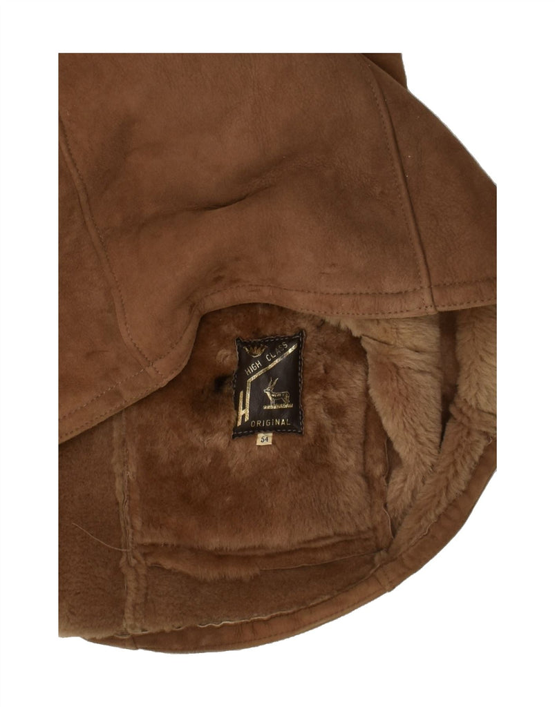 VINTAGE Mens Shearling Jacket IT 54 2XL Brown Shearling | Vintage Vintage | Thrift | Second-Hand Vintage | Used Clothing | Messina Hembry 