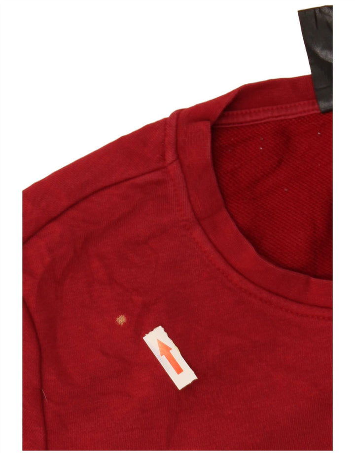 ADIDAS Womens Graphic Sweatshirt Jumper UK 8/10 Small Burgundy Cotton