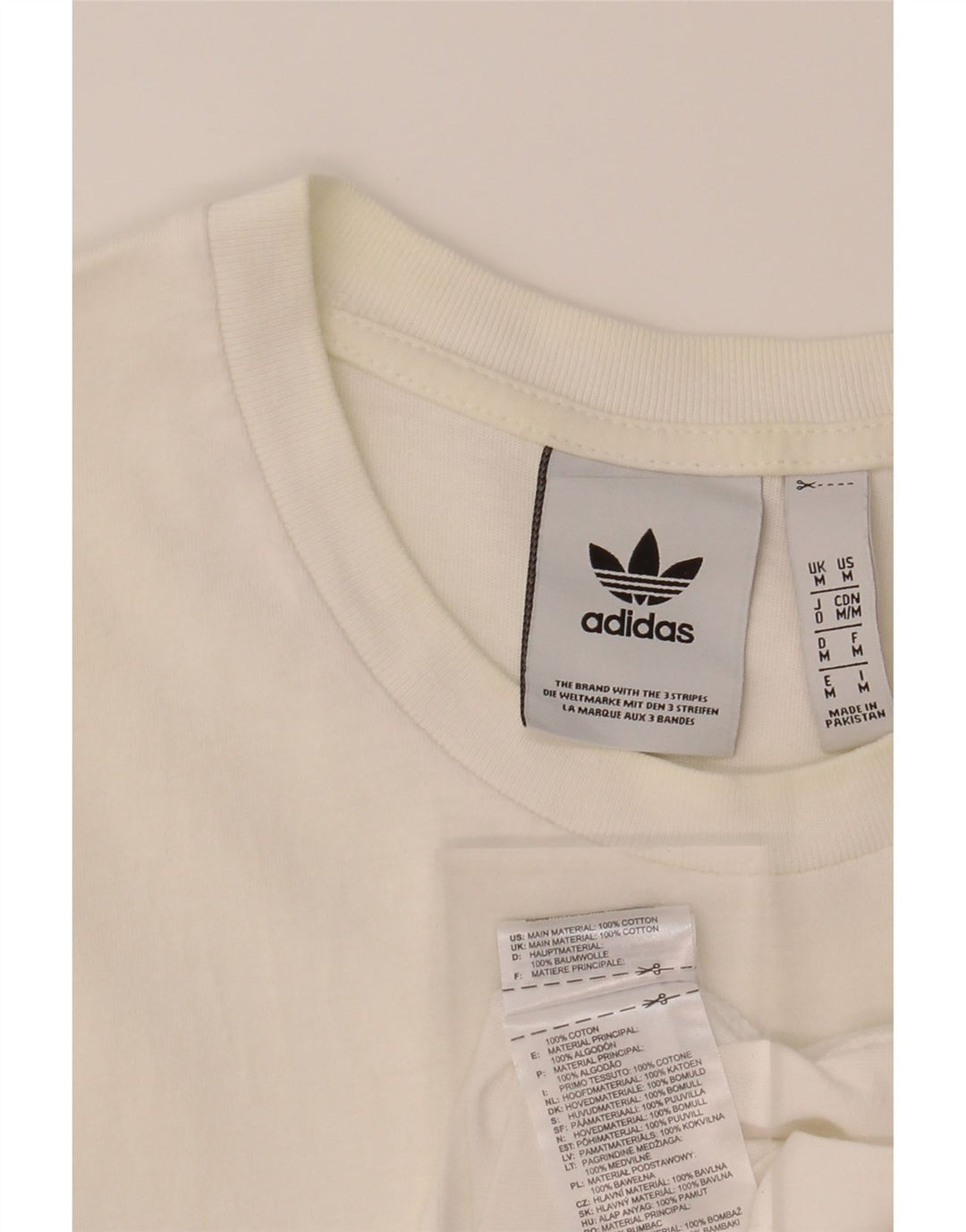 ADIDAS Mens Graphic T-Shirt Top Medium White Cotton Vintage Adidas and Second-Hand Adidas from Messina Hembry 