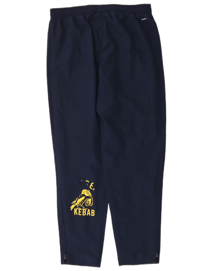 Adidas Mens Graphic Tracksuit Trousers Large Navy Blue Polyester