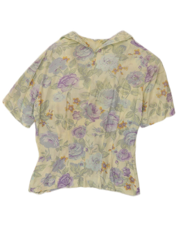 mabb Womens Short Sleeve Shirt Blouse UK 12 Medium Multicoloured Floral