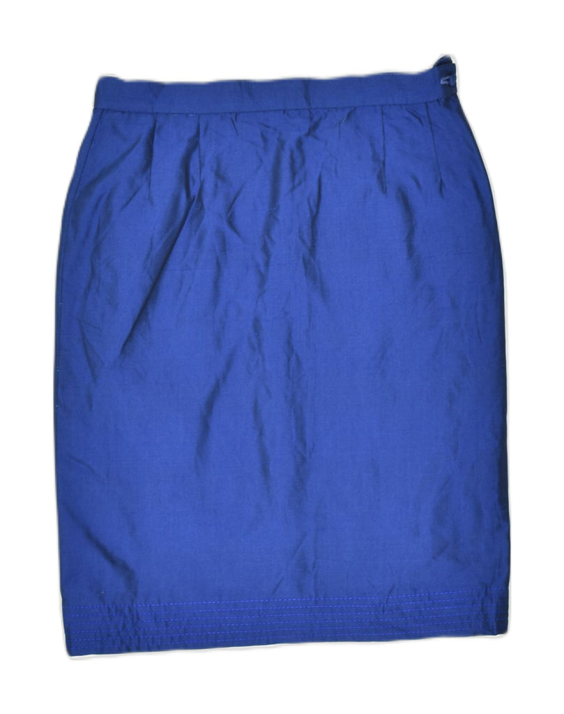 VINTAGE Womens Pencil Skirt Small W28 Blue Polyamide | Vintage | Thrift | Second-Hand | Used Clothing | Messina Hembry 