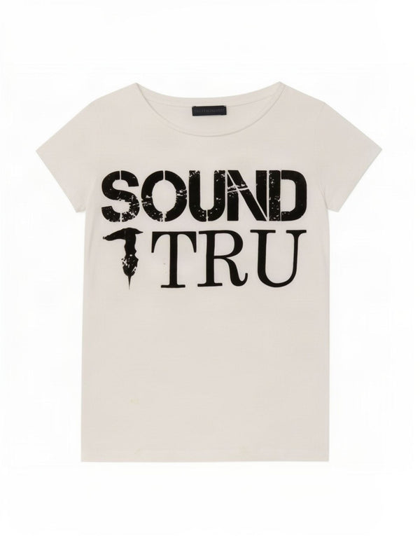 Trussardi Womens Graphic T-Shirt Top UK 12 Medium White Cotton