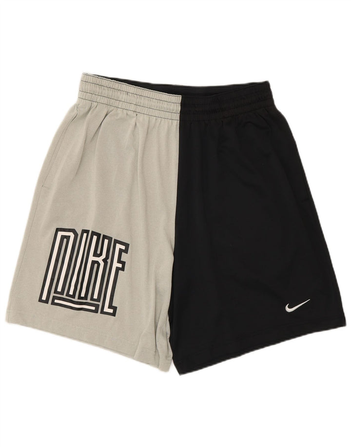 Nike Mens Dri Fit Graphic Sport Shorts Large Black Colourblock Polyester
