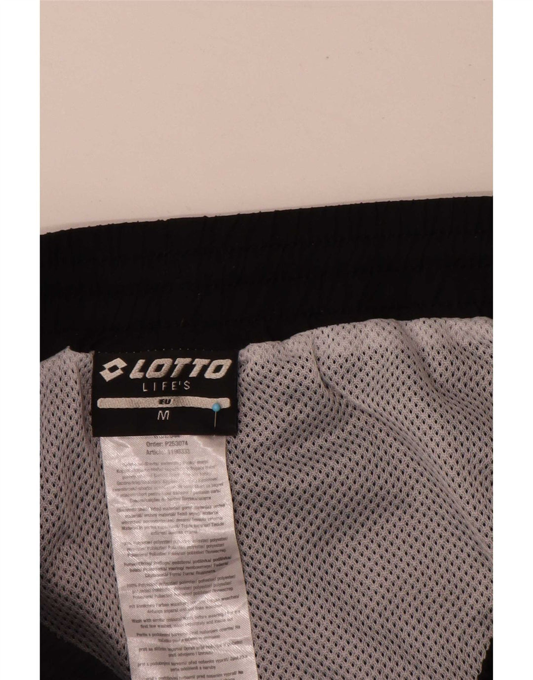 Lotto Mens Graphic Sport Shorts Medium Black Polyester Sports