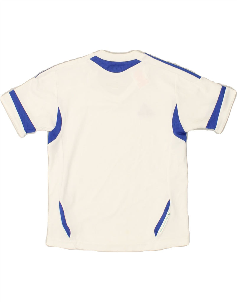 ADIDAS Boys T-Shirt Top 5-6 Years White Colourblock Polyester | Vintage Adidas | Thrift | Second-Hand Adidas | Used Clothing | Messina Hembry 