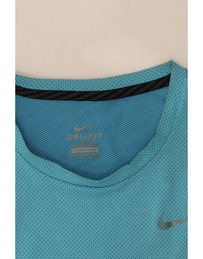 NIKE Mens Dri Fit T-Shirt Top 2XL Blue Colourblock Vintage Nike and Second-Hand Nike from Messina Hembry 