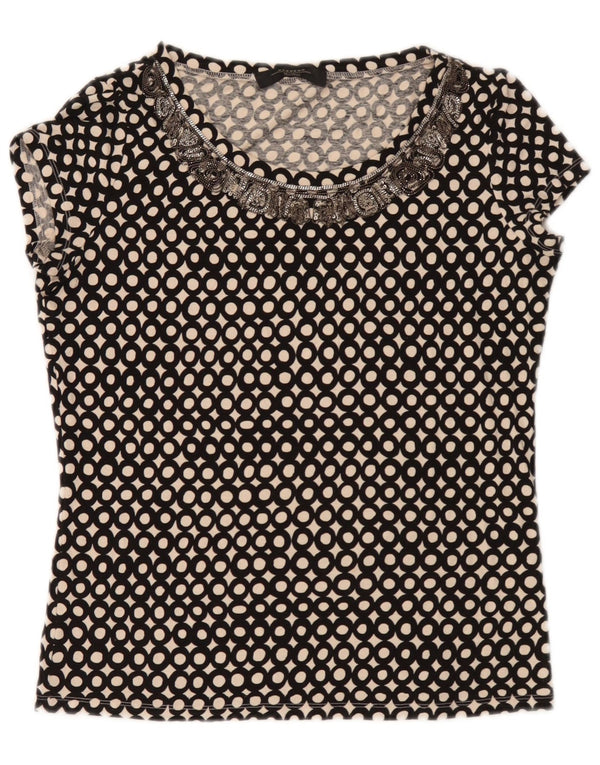 Max Mara Womens Weekend Blouse Top UK 10 Small Black Spotted Viscose