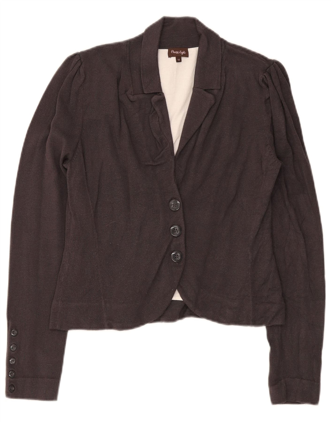 Phase Eight Womens Knit 3 Button Blazer Jacket UK 12 Medium Grey Viscose