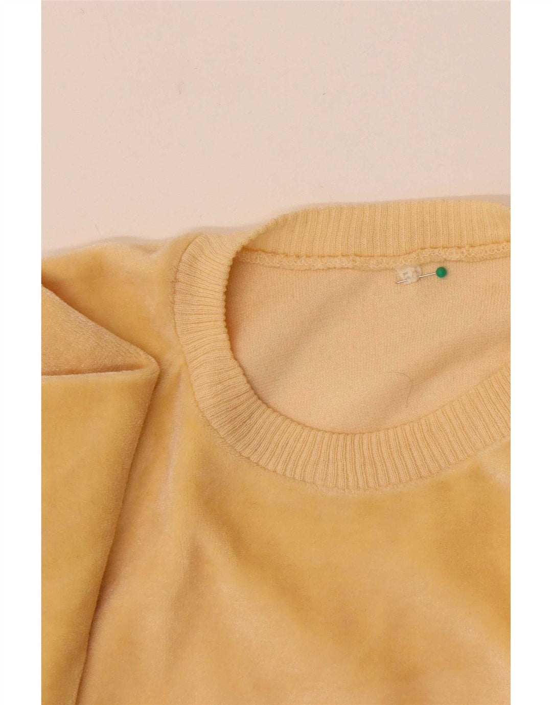Vintage Womens Velour Sweatshirt Jumper IT 50 XL Yellow