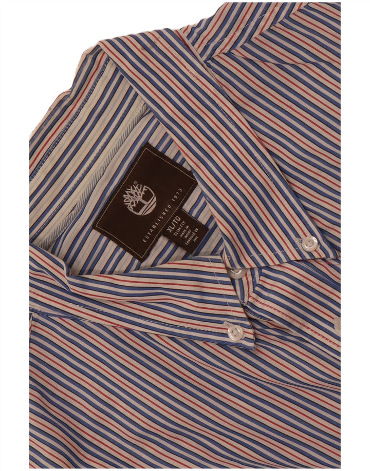Timberland Mens Slim Fit Shirt XL Blue Striped
