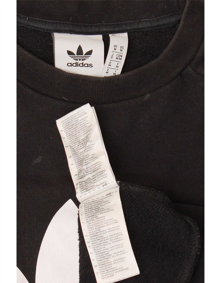 Adidas Mens Graphic Sweatshirt Jumper Medium Black Cotton