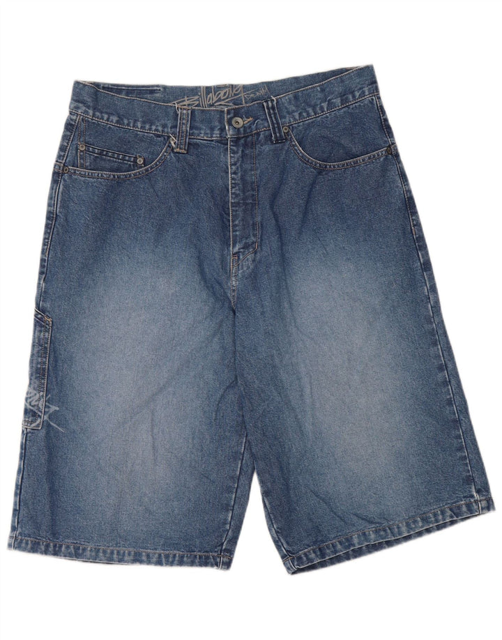 Billabong Womens Graphic Denim Shorts W32 Large Blue Cotton