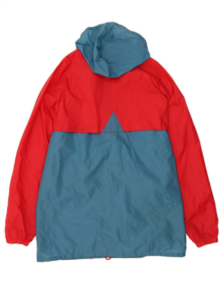 K-WAY Mens Hooded Raincoat UK 40 Large Red Colourblock Polyamide Vintage K-Way and Second-Hand K-Way from Messina Hembry 