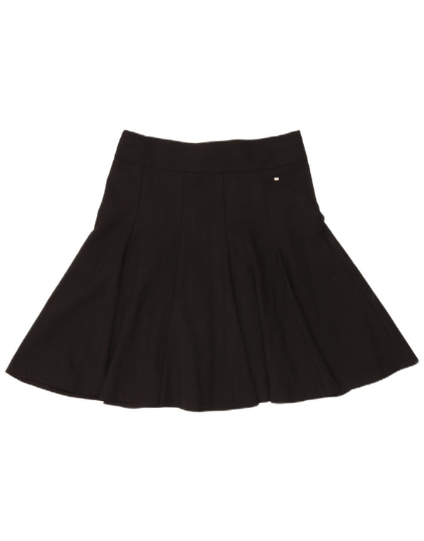 Tommy Hilfiger Womens Pleated Skirt US 8 Medium W32 Black Wool