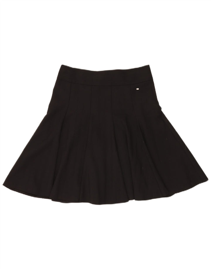 Tommy Hilfiger Womens Pleated Skirt US 8 Medium W32 Black Wool
