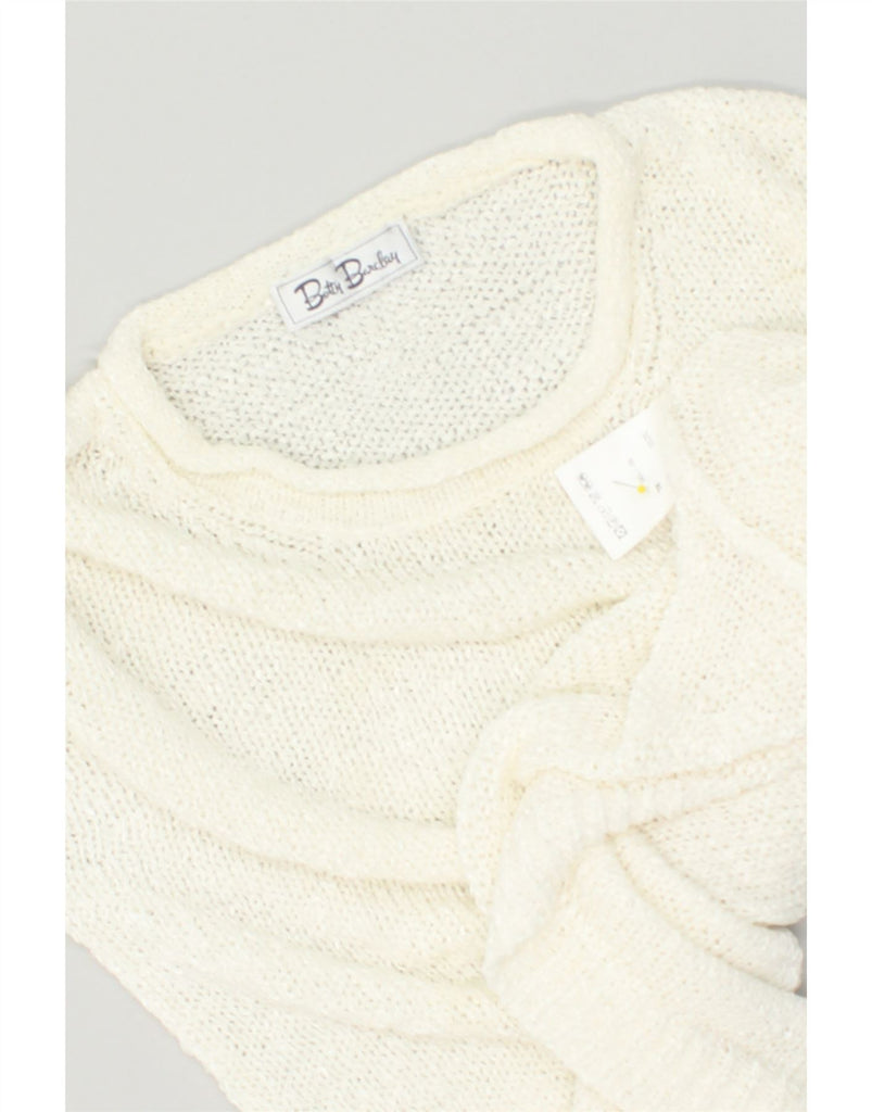 BETTY BARCLAY Womens Short Sleeve Boat Neck Jumper Sweater UK 18 XL White | Vintage Betty Barclay | Thrift | Second-Hand Betty Barclay | Used Clothing | Messina Hembry 