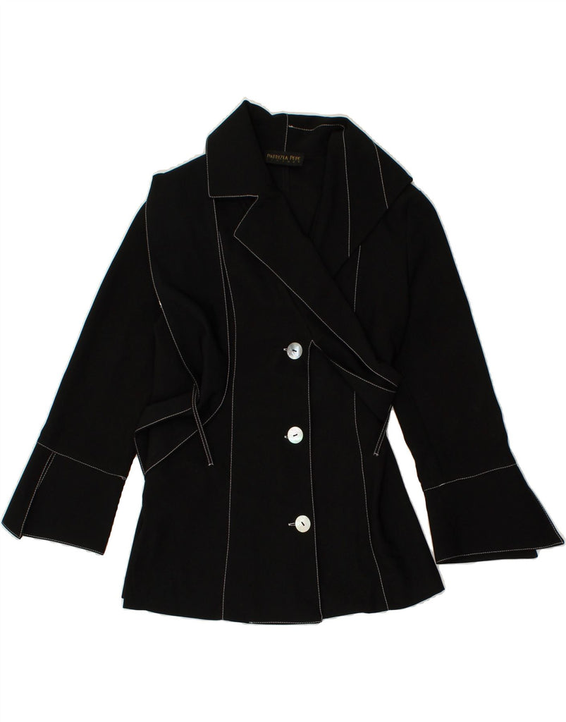 PATRIZIA PEPE FIRENZE Womens 3 Button Blazer Jacket UK 8 Small Black | Vintage Patrizia Pepe Firenze | Thrift | Second-Hand Patrizia Pepe Firenze | Used Clothing | Messina Hembry 