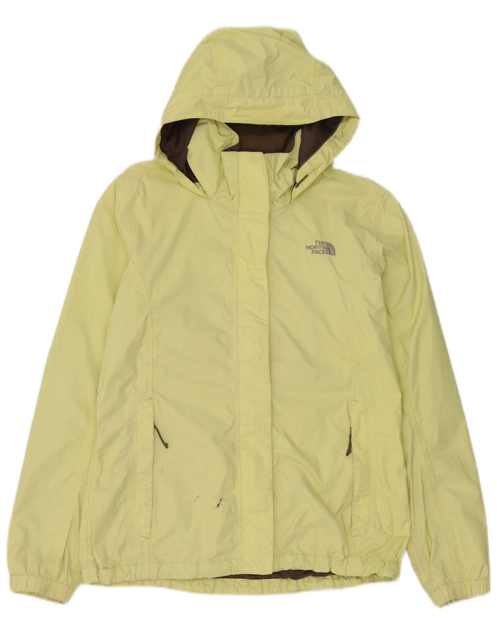 The North Face Womens Hooded Rain Jacket UK 14 Medium Yellow Nylon