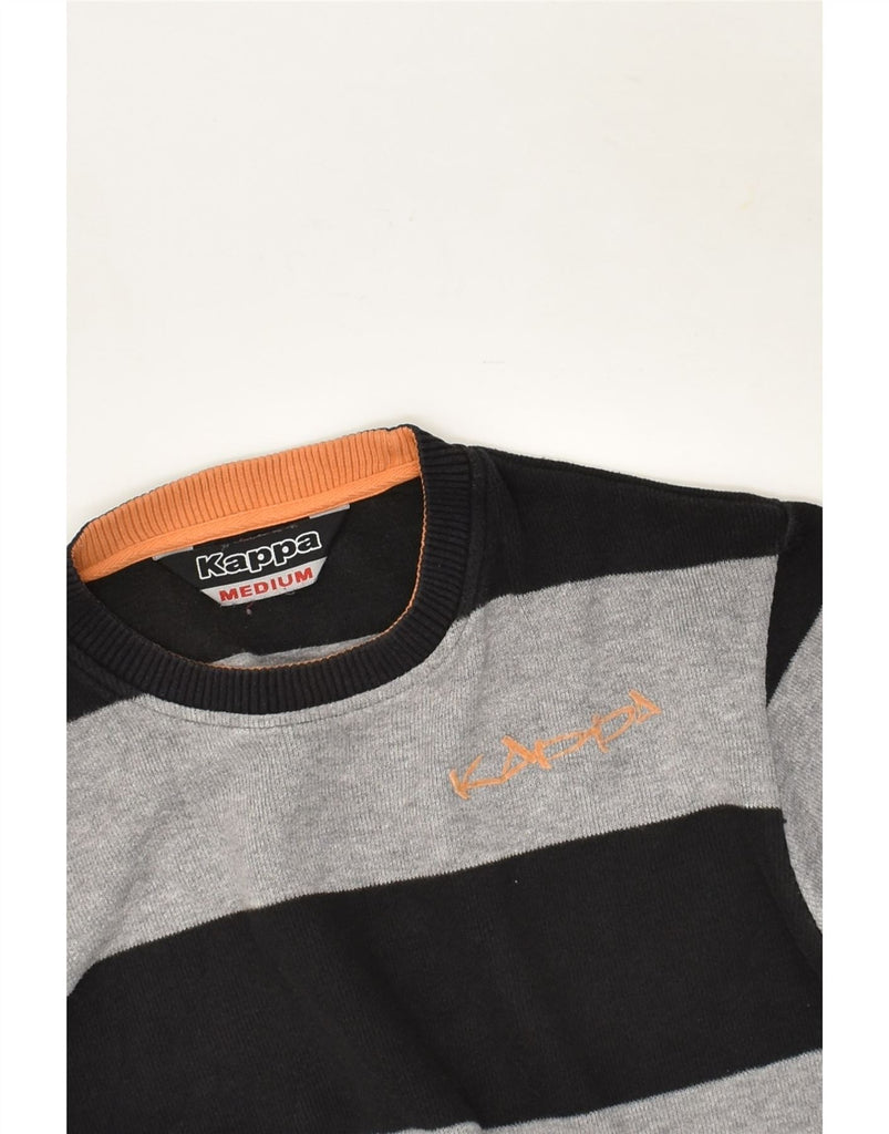 KAPPA Mens Crew Neck Jumper Sweater Medium Grey Colourblock Cotton | Vintage Kappa | Thrift | Second-Hand Kappa | Used Clothing | Messina Hembry 