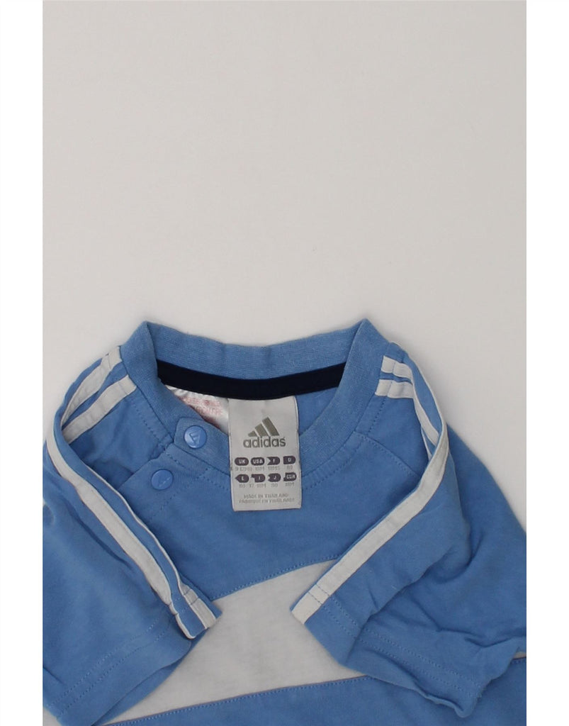 ADIDAS Baby Boys T-Shirt Top 9-12 Months Blue Colourblock Cotton | Vintage Adidas | Thrift | Second-Hand Adidas | Used Clothing | Messina Hembry 