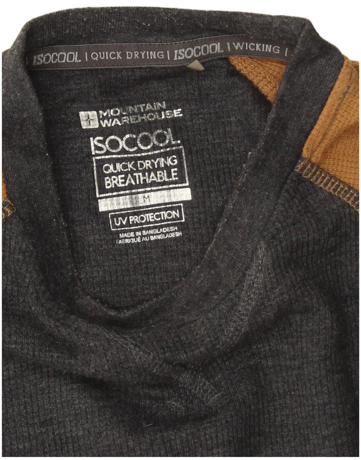 Mountain Warehouse Mens Top Long Sleeve Medium Grey Colourblock Cotton