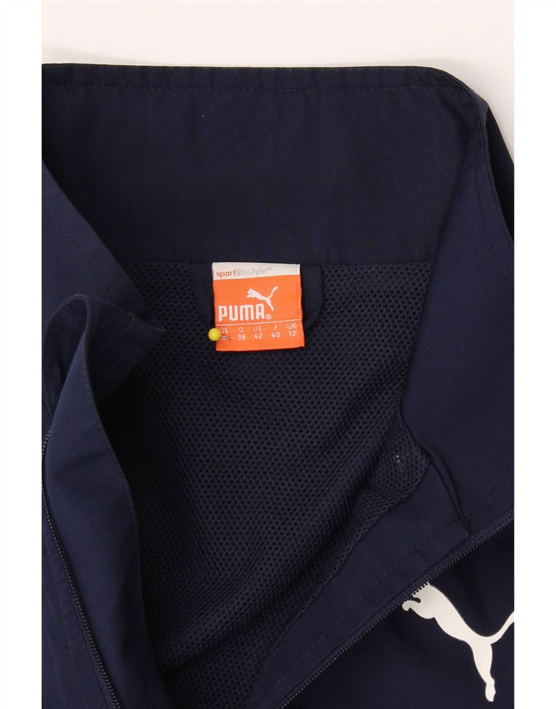 PUMA Womens Tracksuit Top Jacket UK 12 Medium  Navy Blue Colourblock Vintage Puma and Second-Hand Puma from Messina Hembry 